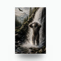 Waterfall Shower Bigfoot Metal Sign Bigfoot Aluminum Sign — front view on white background