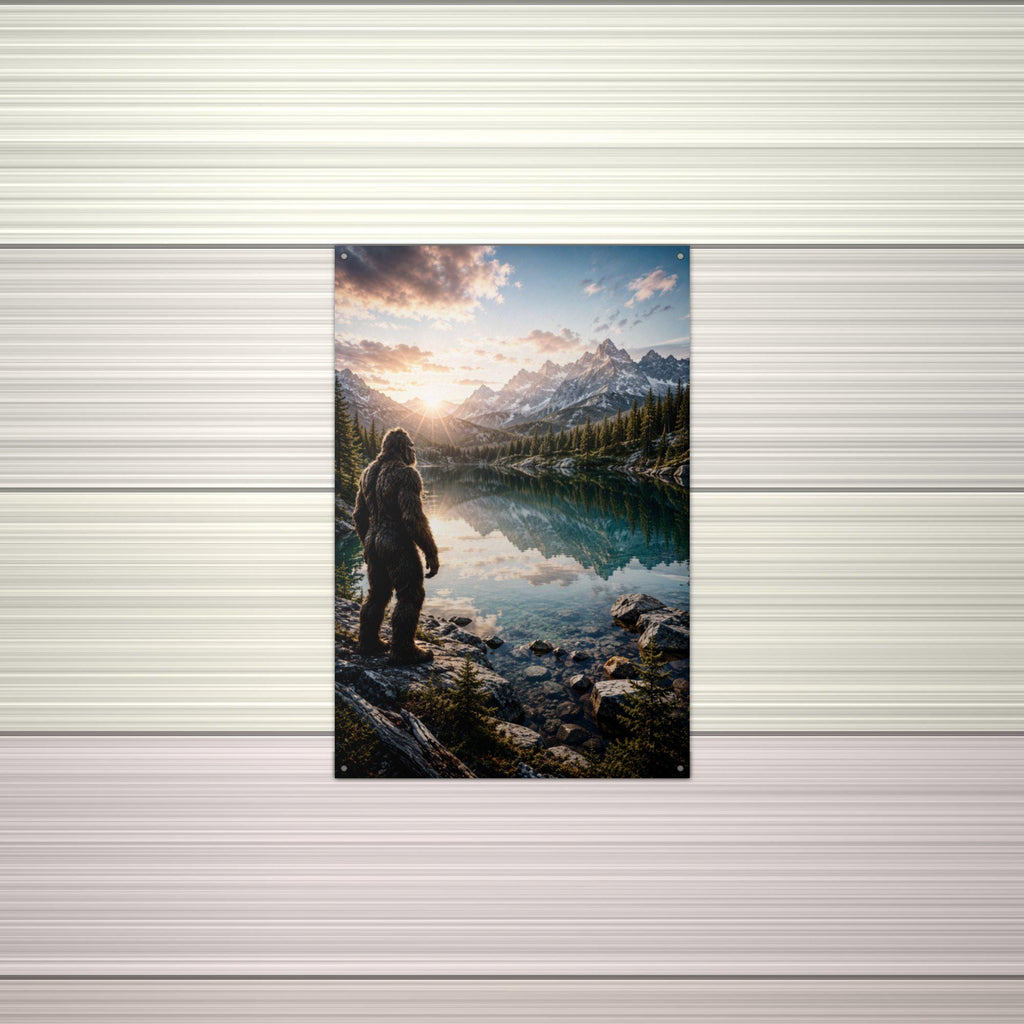 Mirror Lake Bigfoot Metal Sign Bigfoot Aluminum Sign — alternate angle