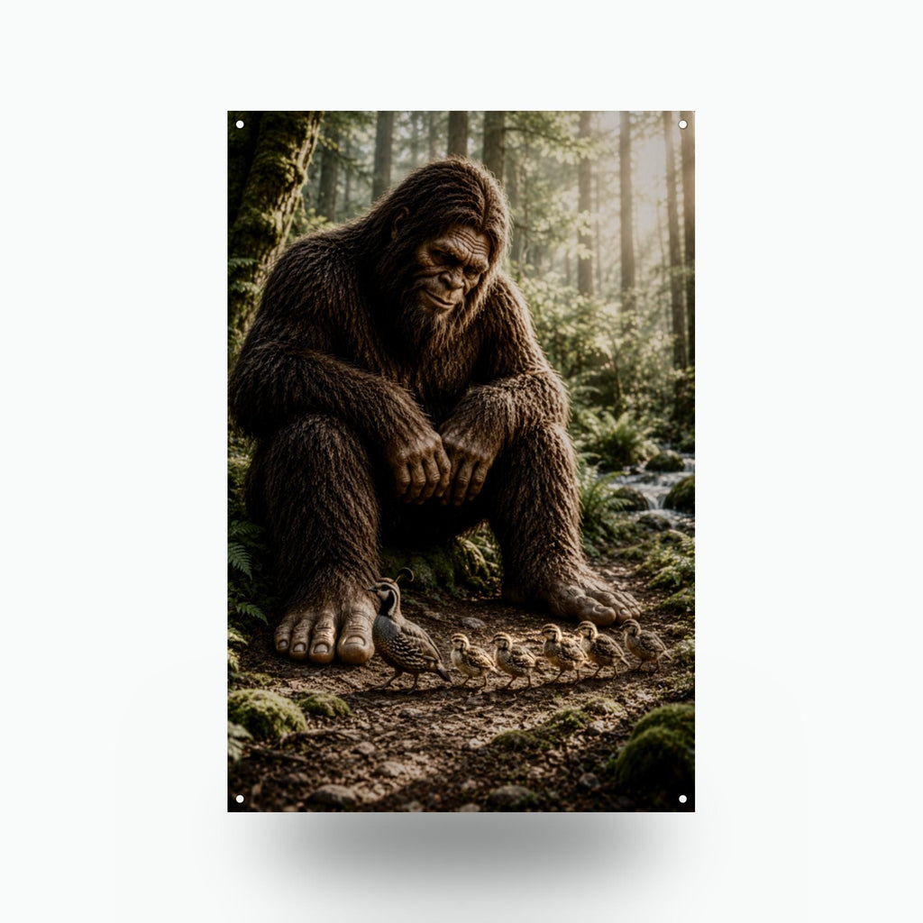 Old Growth Bigfoot Metal Sign Bigfoot Aluminum Sign — front view on white background