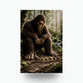 Old Growth Bigfoot Metal Sign Bigfoot Aluminum Sign — front view on white background