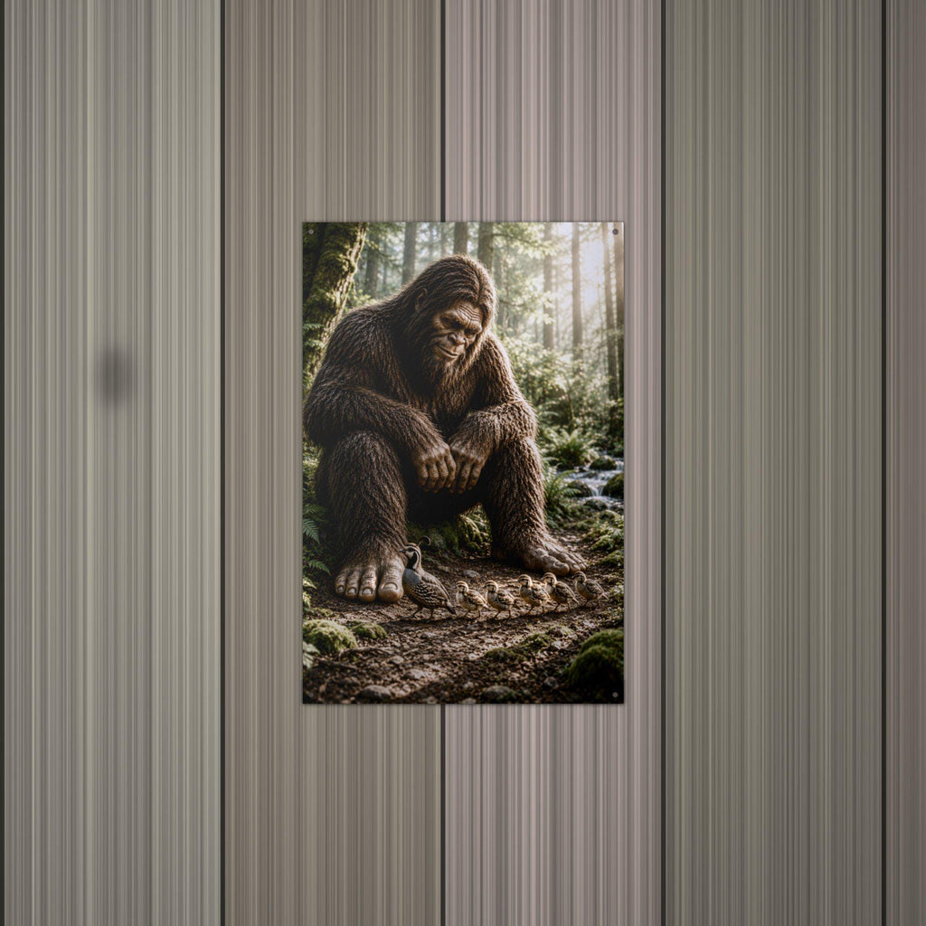 Old Growth Bigfoot Metal Sign Bigfoot Aluminum Sign — alternate angle