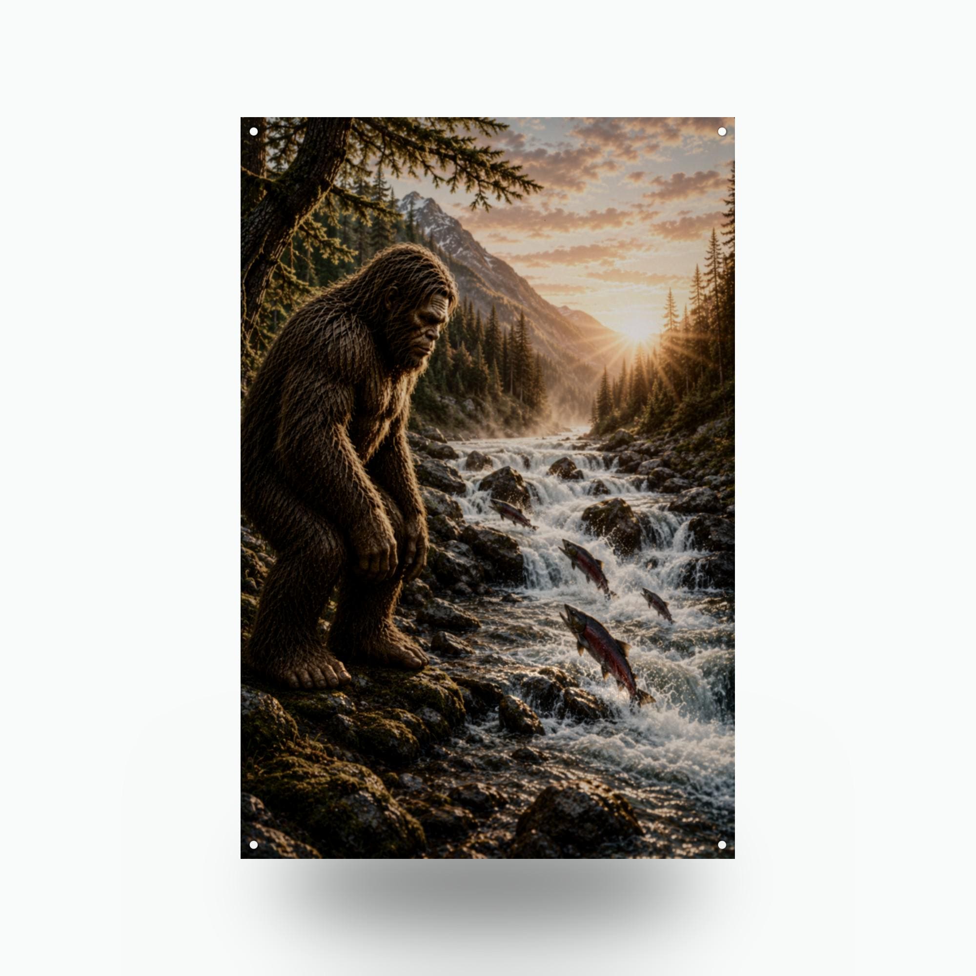 Golden Creek Bigfoot Metal Sign Bigfoot Aluminum Sign — front view on white background