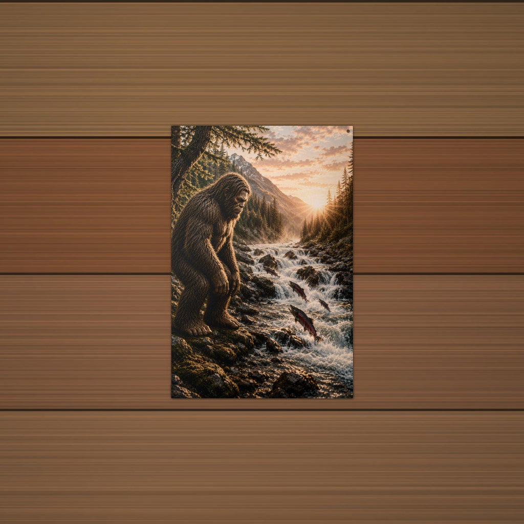 Golden Creek Bigfoot Metal Sign Bigfoot Aluminum Sign — detail view