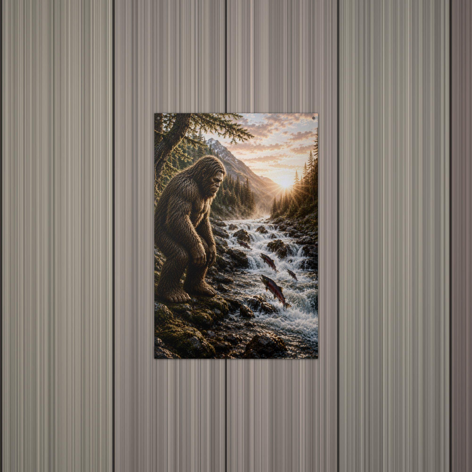 Golden Creek Bigfoot Metal Sign Bigfoot Aluminum Sign — alternate angle