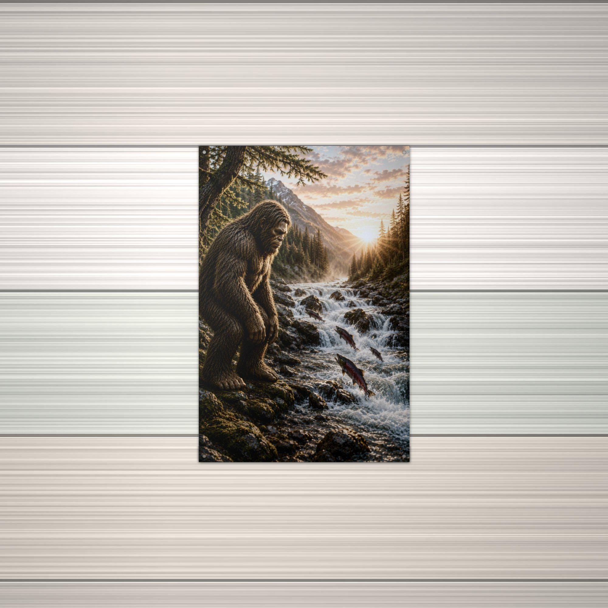 Golden Creek Bigfoot Metal Sign Bigfoot Aluminum Sign — alternate angle