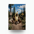 Banana Bike Bigfoot Metal Sign Bigfoot Aluminum Sign — front view on white background