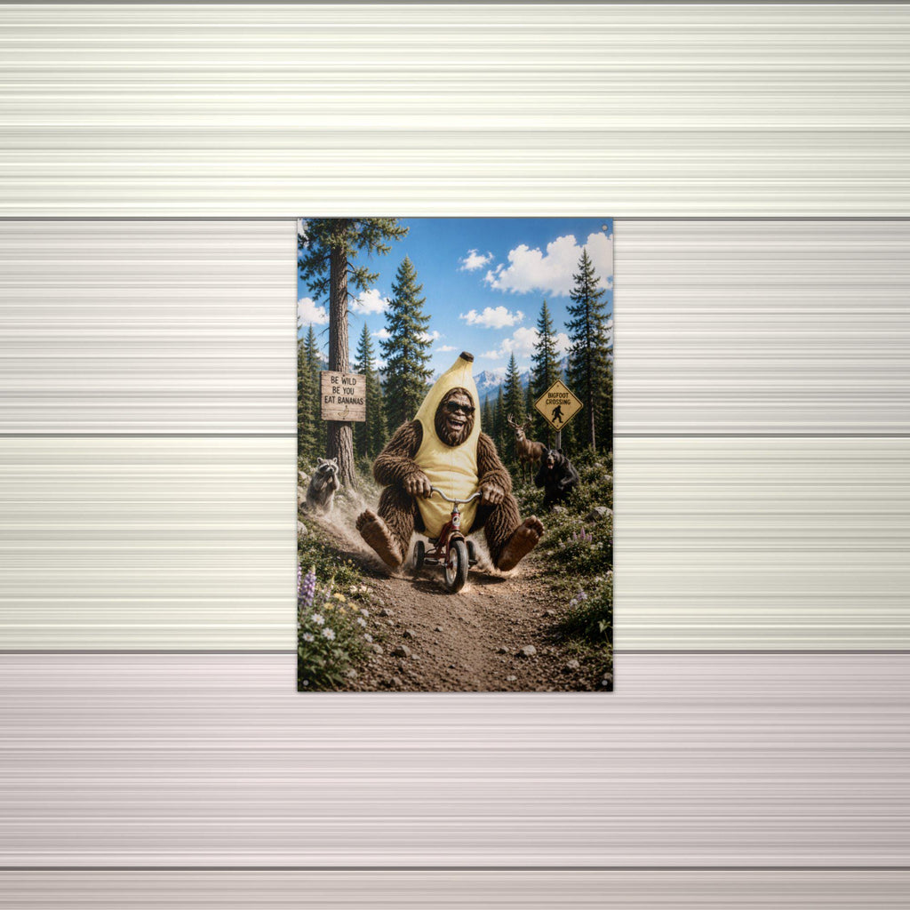 Banana Bike Bigfoot Metal Sign Bigfoot Aluminum Sign — alternate angle