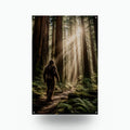 Redwood Wanderer Bigfoot Metal Sign Bigfoot Aluminum Sign — front view on white background