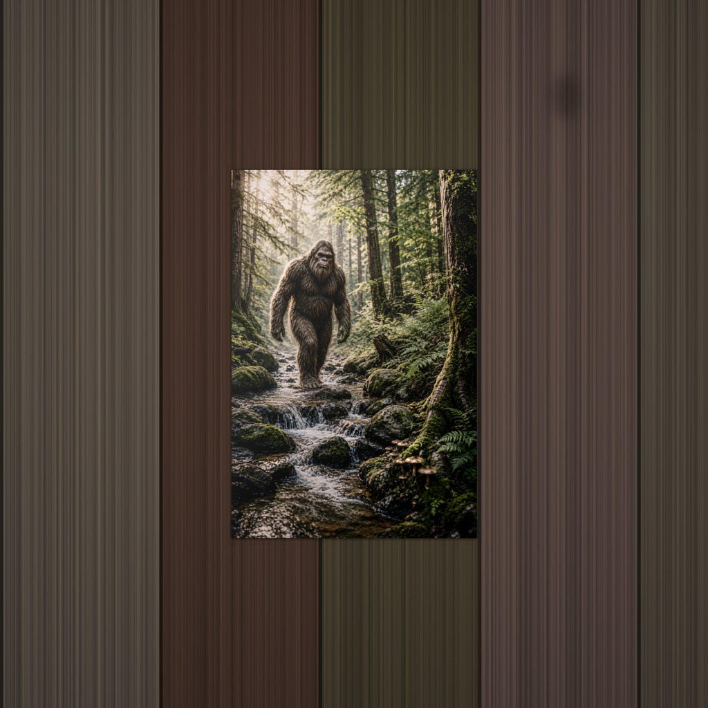 Mossy Creek Bigfoot Metal Sign Bigfoot Aluminum Sign — lifestyle setting