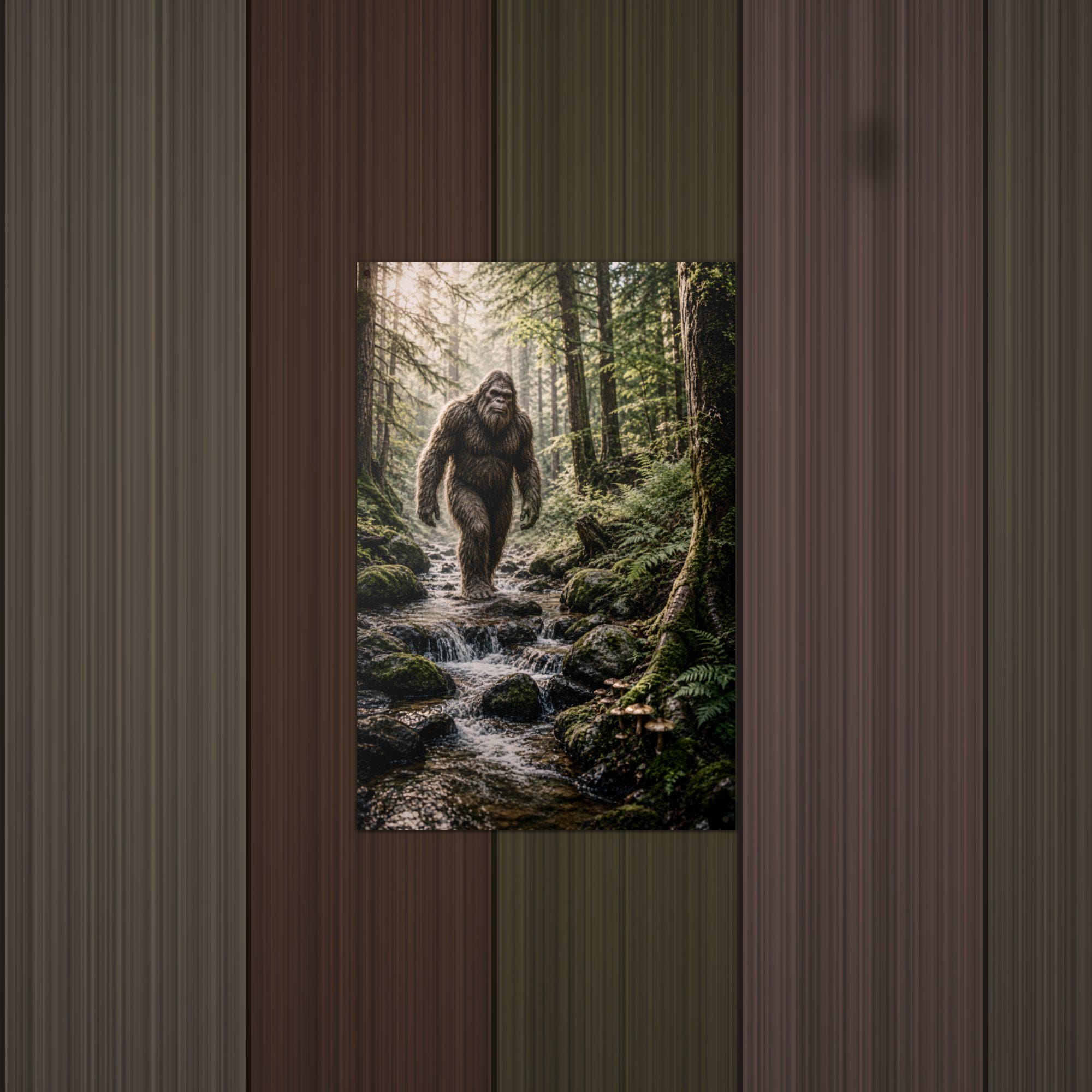 Mossy Creek Bigfoot Metal Sign Bigfoot Aluminum Sign — lifestyle setting
