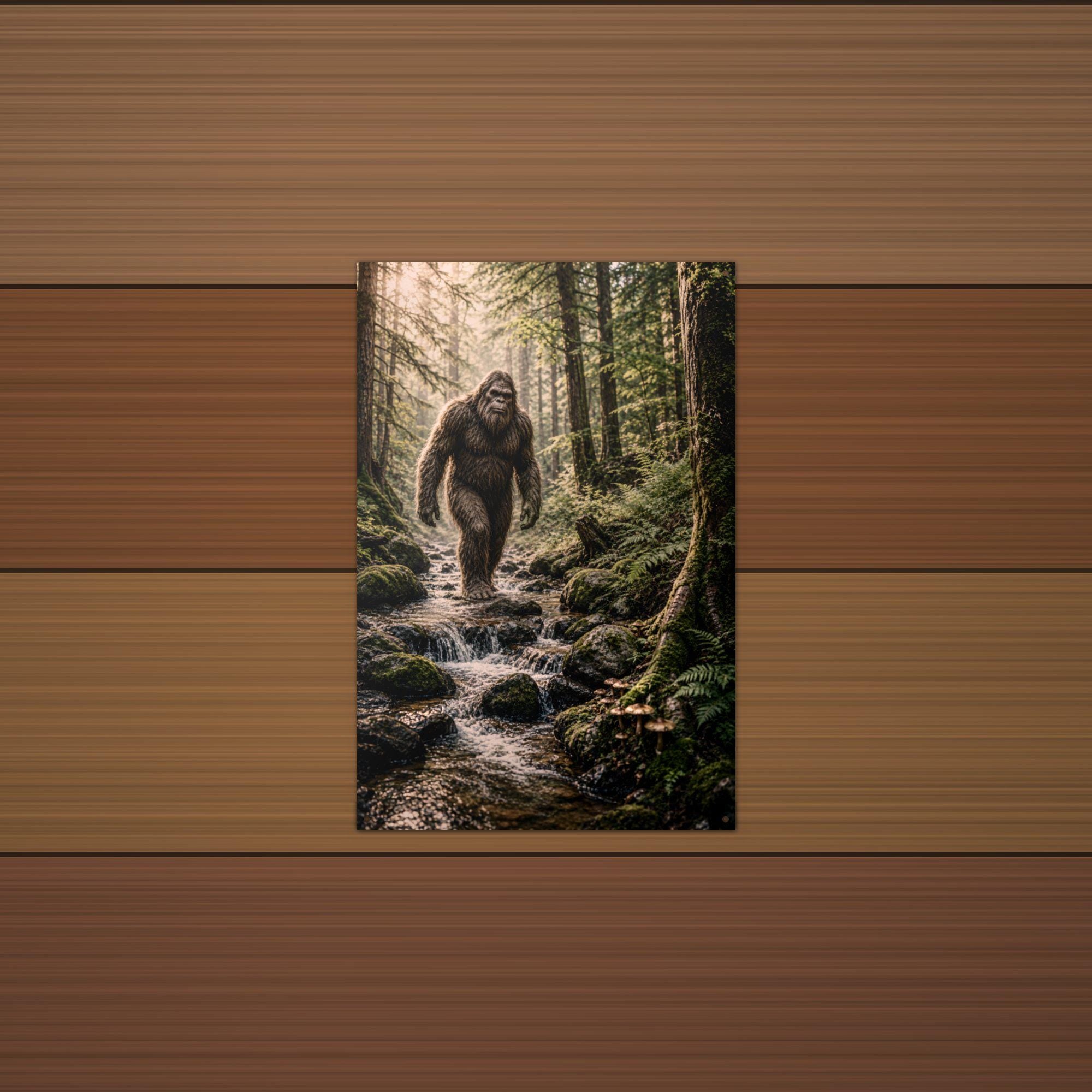 Mossy Creek Bigfoot Metal Sign Bigfoot Aluminum Sign — detail view