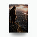 City Lights Bigfoot Metal Sign Bigfoot Aluminum Sign — front view on white background