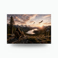 Mountain Sunset Bigfoot Metal Sign Bigfoot Aluminum Sign — front view on white background
