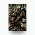 Gone Squatchin Coffee Bigfoot Metal Sign Bigfoot Aluminum Sign — front view on white background