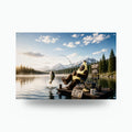 Banana Fishing Bigfoot Metal Sign Bigfoot Aluminum Sign — front view on white background