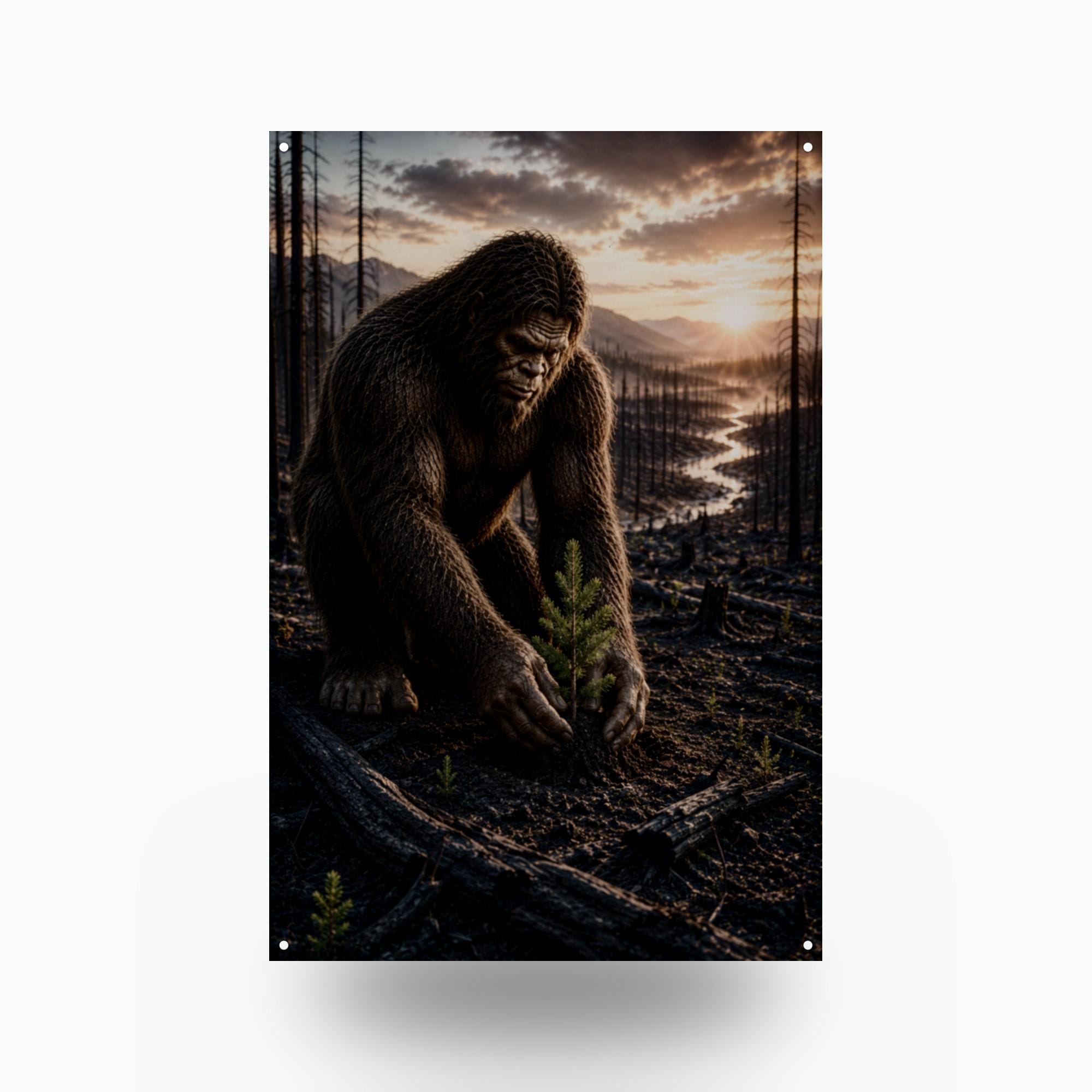 Dawn Creek Bigfoot Metal Sign Bigfoot Aluminum Sign — front view on white background