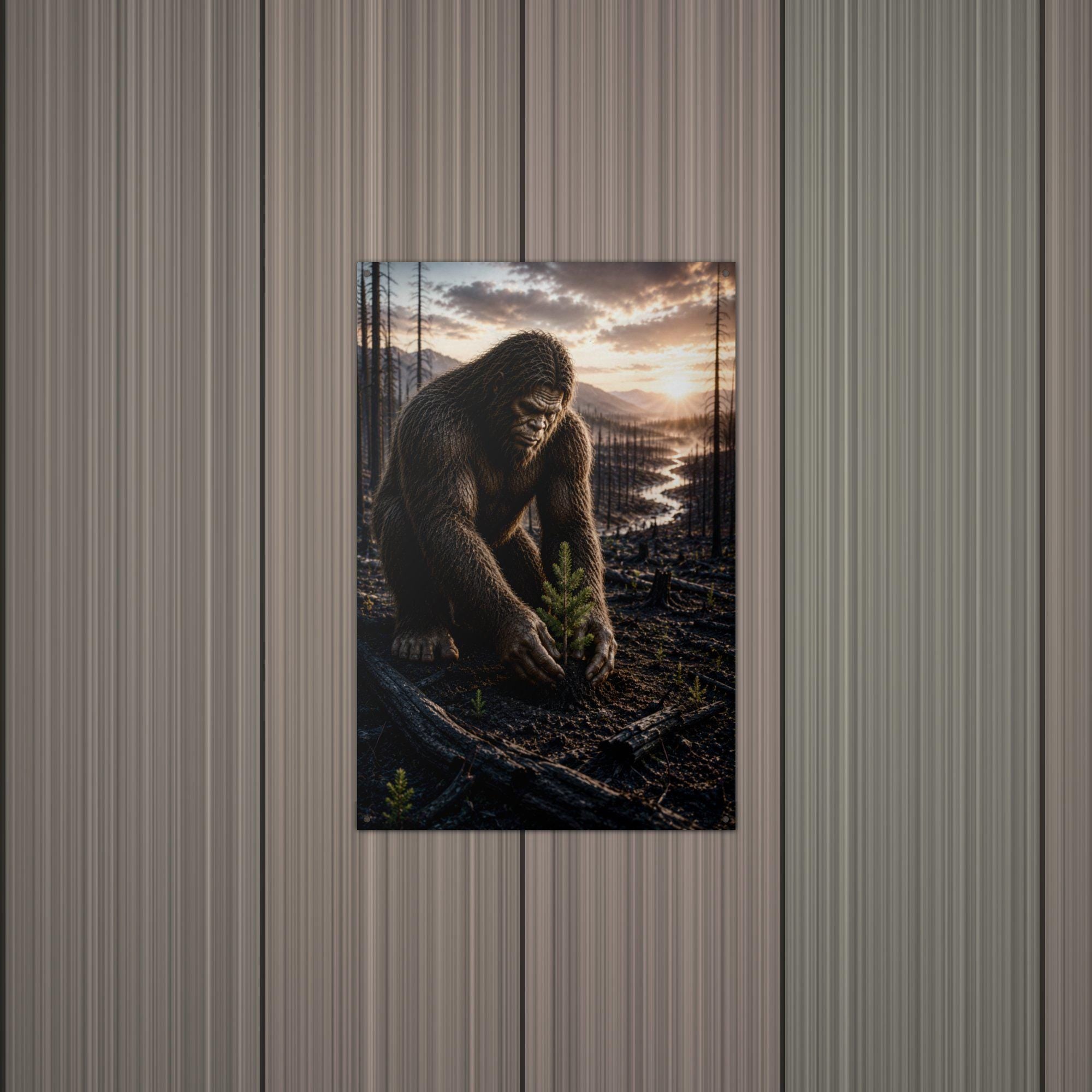 Dawn Creek Bigfoot Metal Sign Bigfoot Aluminum Sign — alternate angle
