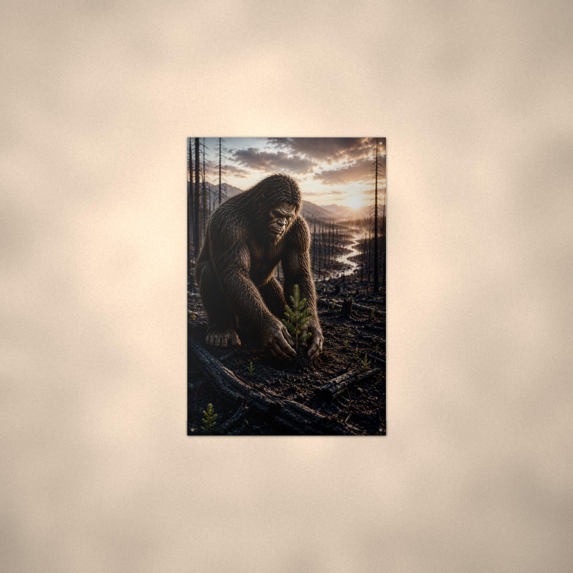 Dawn Creek Bigfoot Metal Sign Bigfoot Aluminum Sign — alternate angle