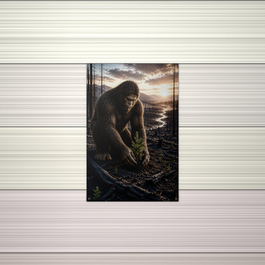 Dawn Creek Bigfoot Metal Sign Bigfoot Aluminum Sign — alternate angle