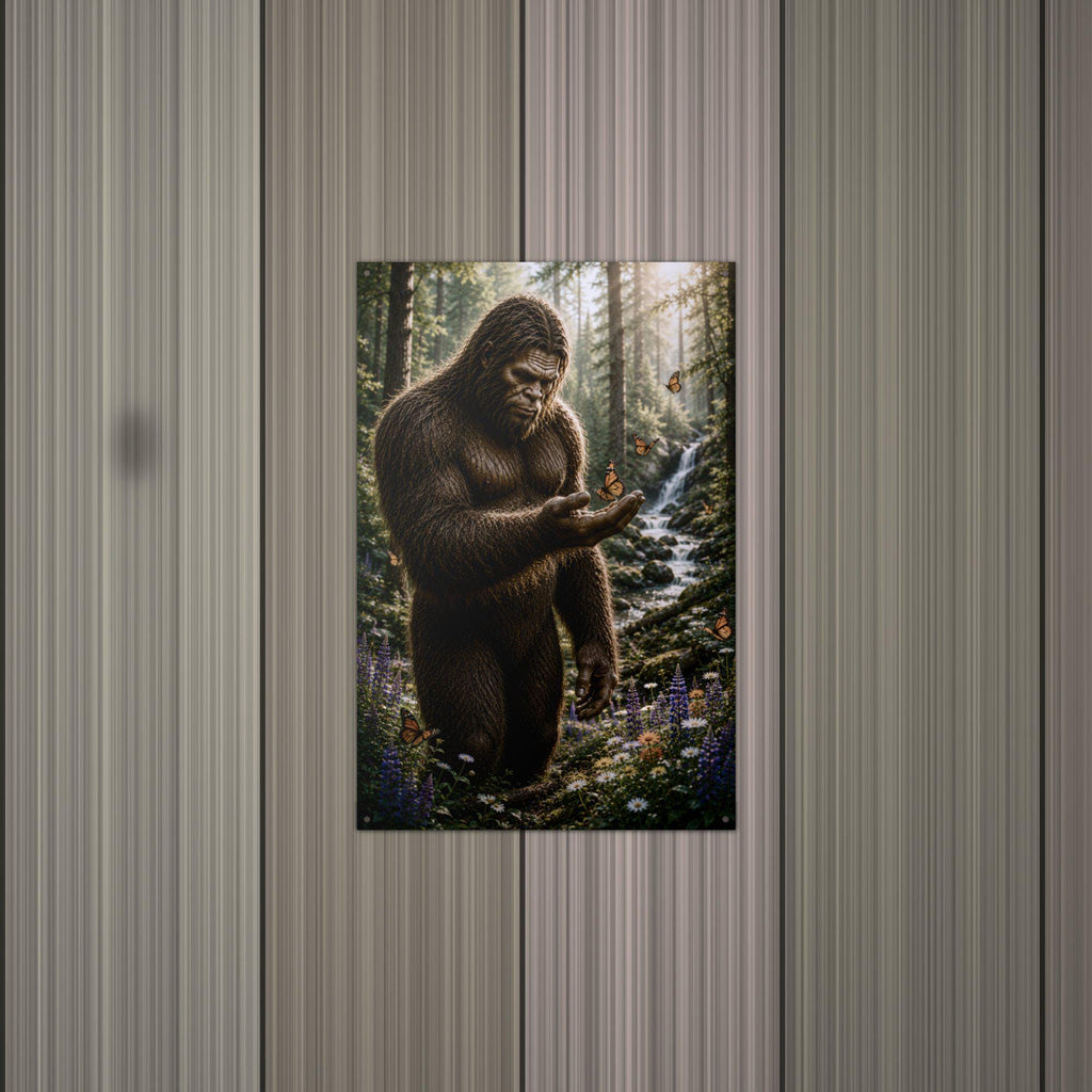 Butterfly Bigfoot Metal Sign Bigfoot Aluminum Sign — alternate angle