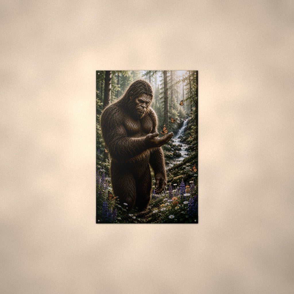 Butterfly Bigfoot Metal Sign Bigfoot Aluminum Sign — alternate angle