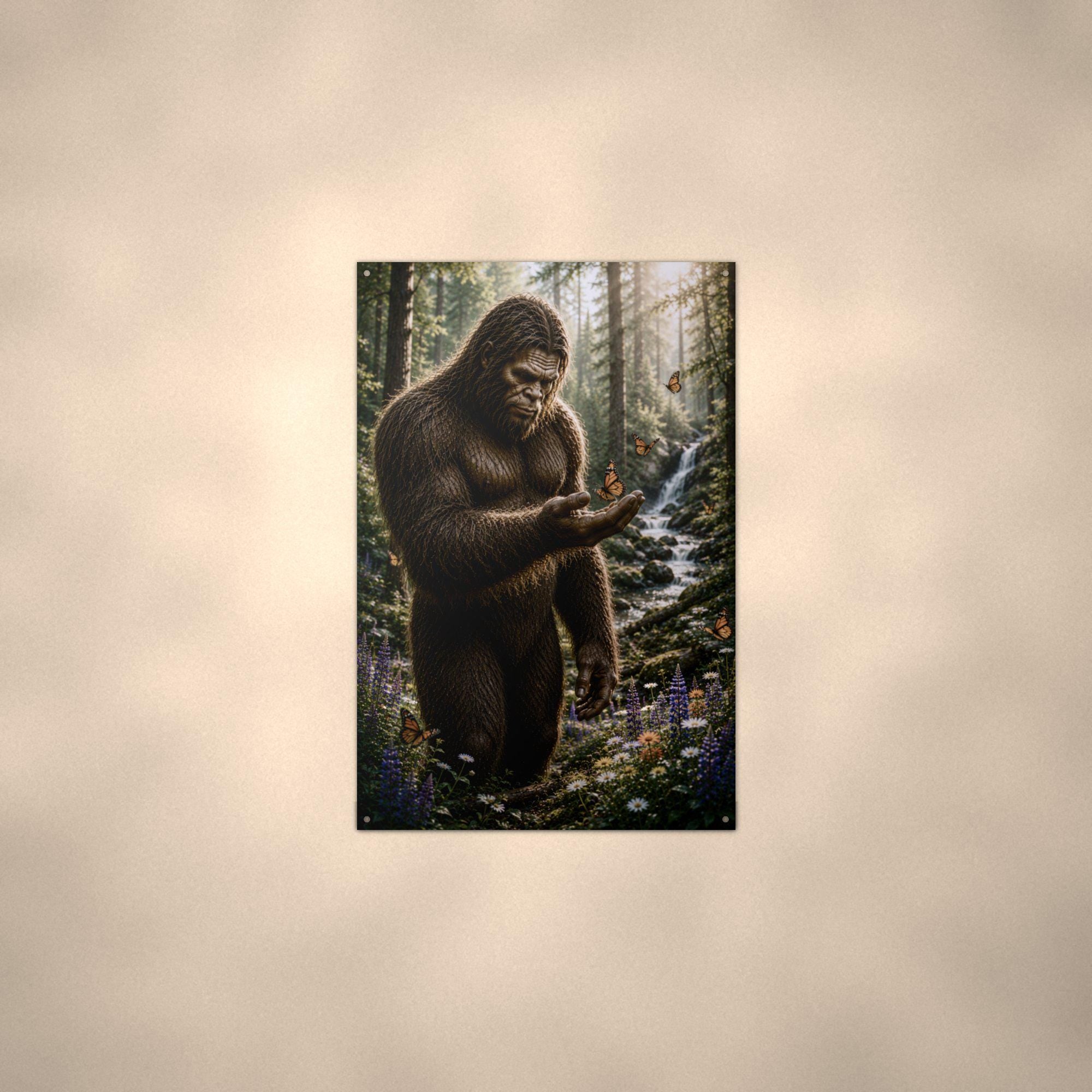 Butterfly Bigfoot Metal Sign Bigfoot Aluminum Sign — alternate angle