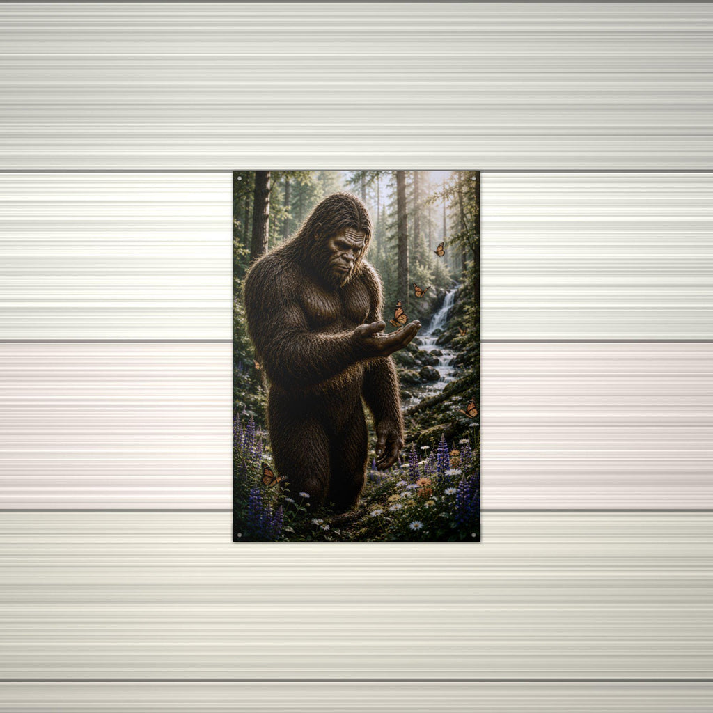 Butterfly Bigfoot Metal Sign Bigfoot Aluminum Sign — alternate angle