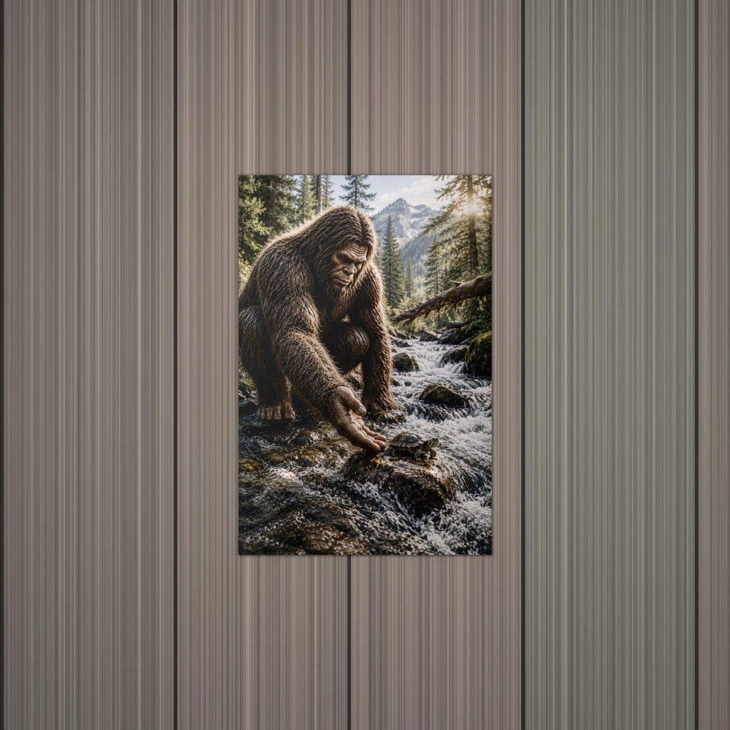Creek Turtle Bigfoot Metal Sign Bigfoot Aluminum Sign — alternate angle