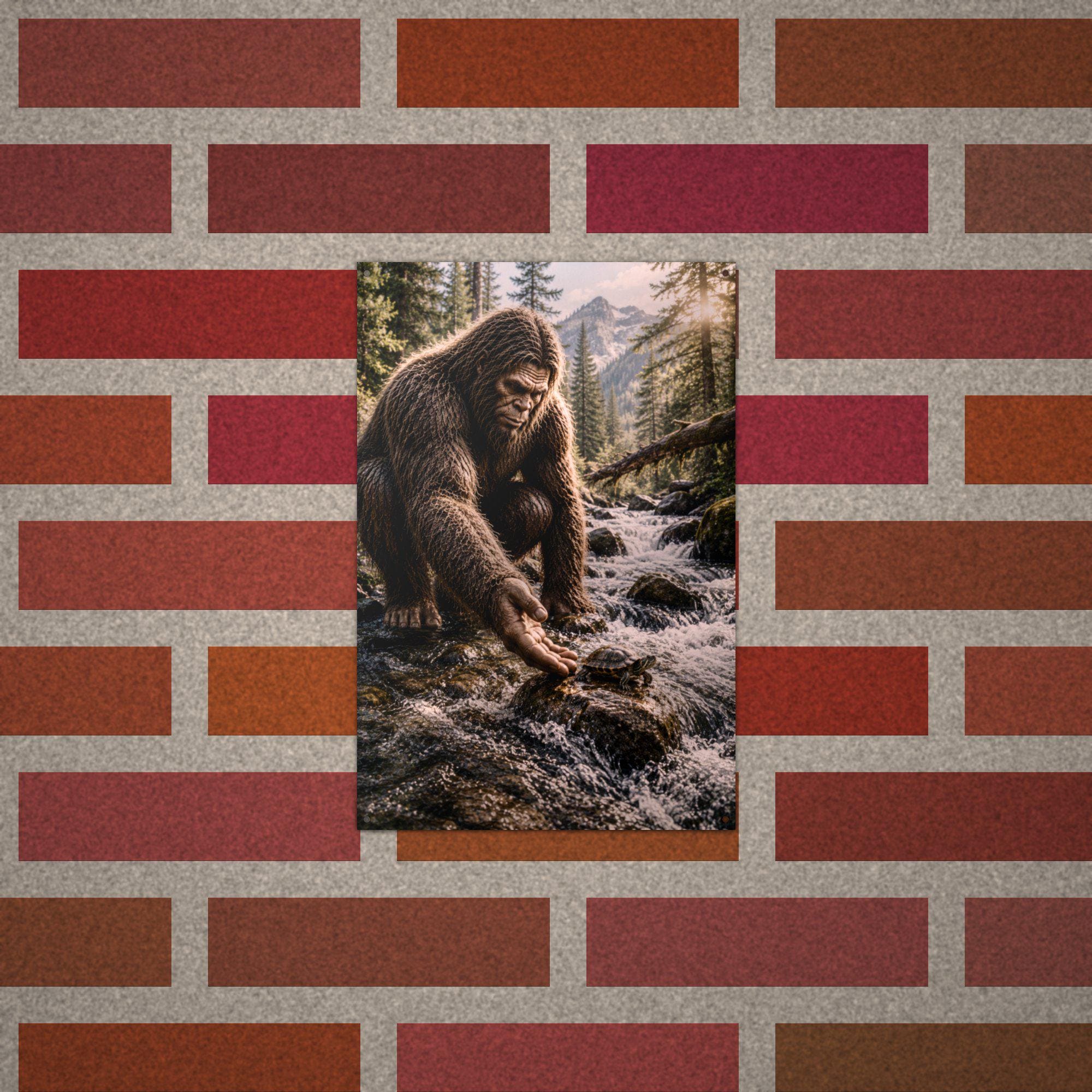 Creek Turtle Bigfoot Metal Sign Bigfoot Aluminum Sign — alternate angle