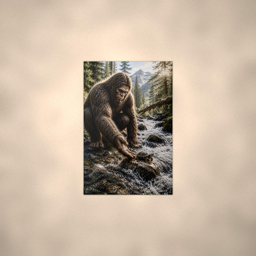 Creek Turtle Bigfoot Metal Sign Bigfoot Aluminum Sign — alternate angle