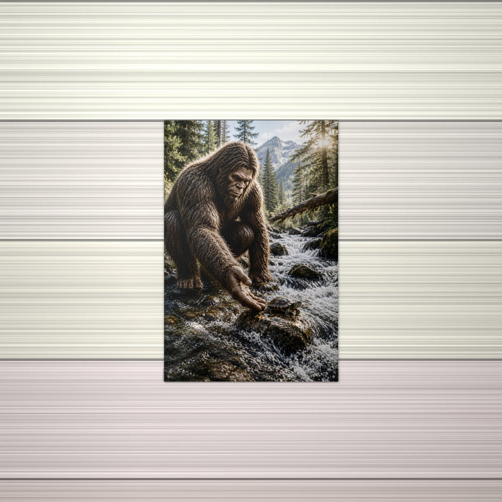 Creek Turtle Bigfoot Metal Sign Bigfoot Aluminum Sign — alternate angle