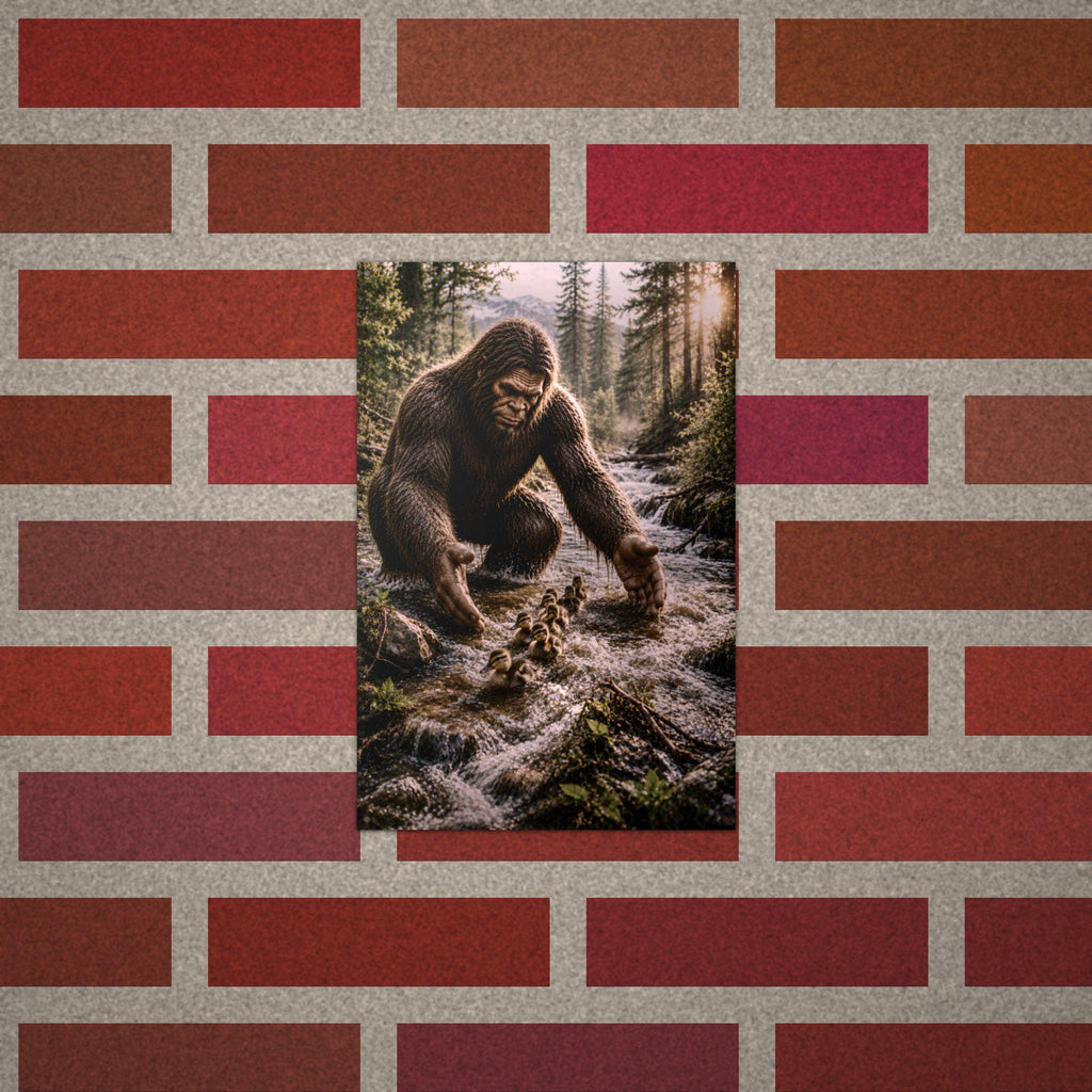 Creek Ducklings Bigfoot Metal Sign Bigfoot Aluminum Sign — alternate angle