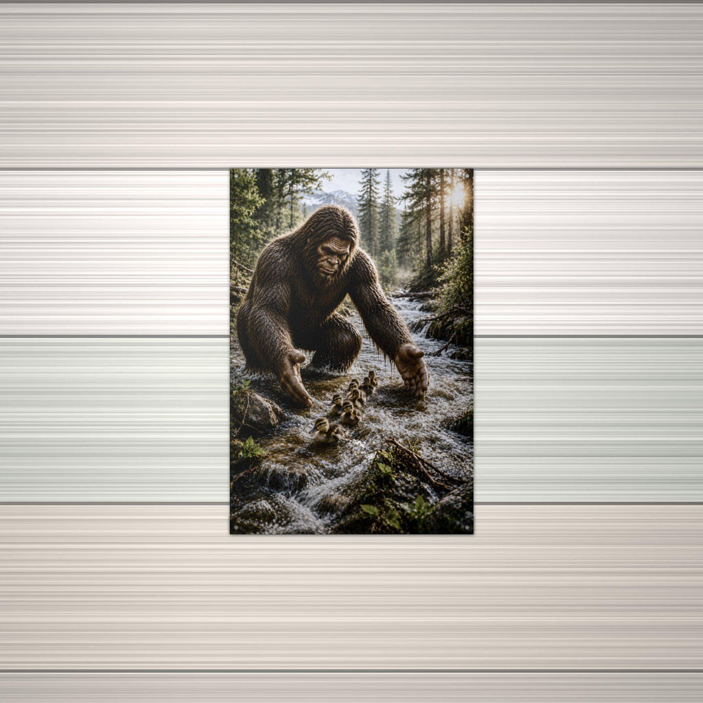 Creek Ducklings Bigfoot Metal Sign Bigfoot Aluminum Sign — alternate angle