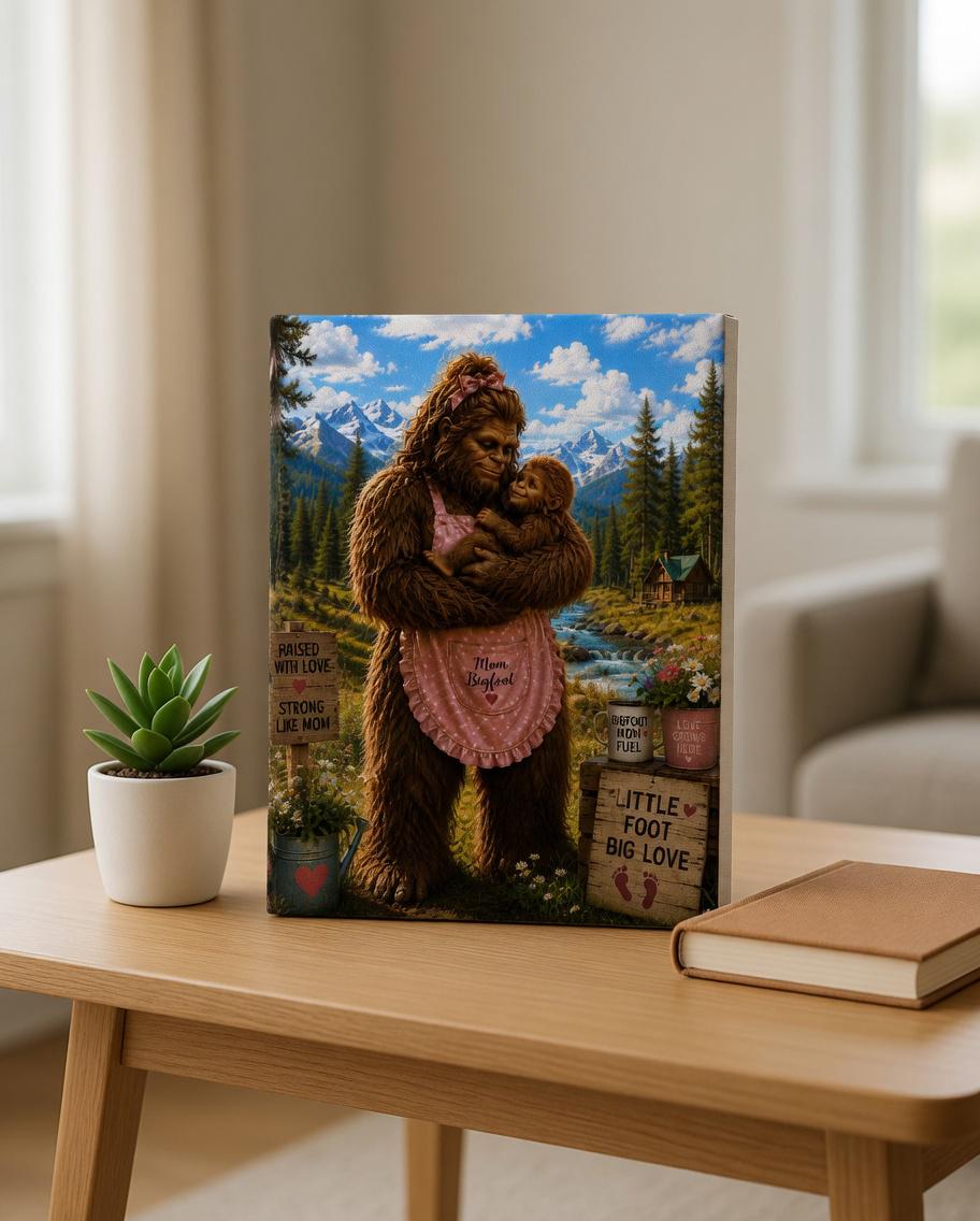 Mom Bigfoot Canvas Print Canvas Print — lifestyle setting