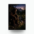 Firefly Night Bigfoot Metal Sign Bigfoot Aluminum Sign — front view on white background