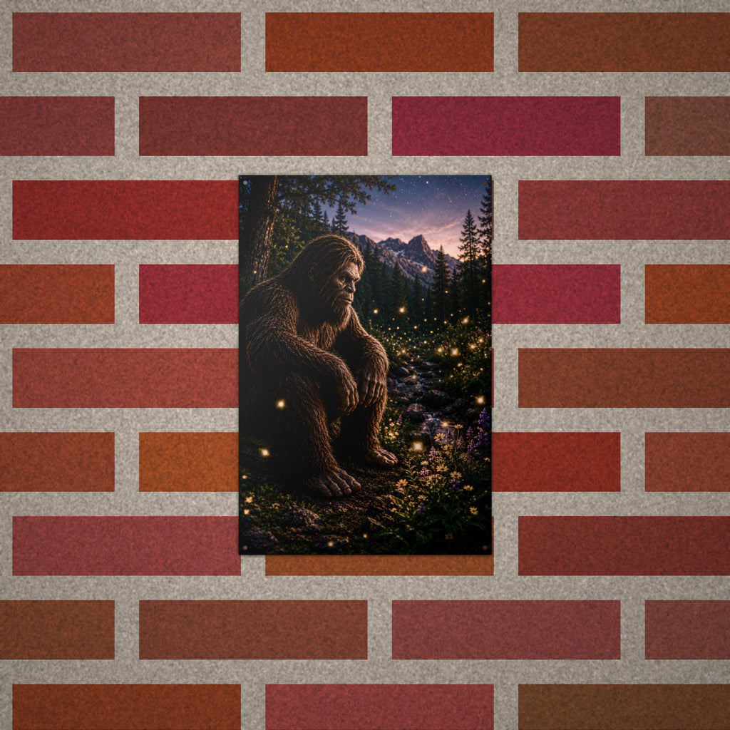 Firefly Night Bigfoot Metal Sign Bigfoot Aluminum Sign — alternate angle