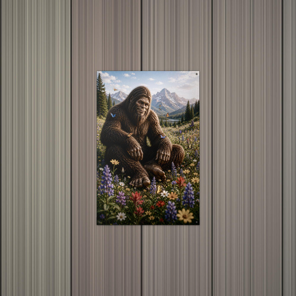 Wildflower Valley Bigfoot Metal Sign Bigfoot Aluminum Sign — alternate angle