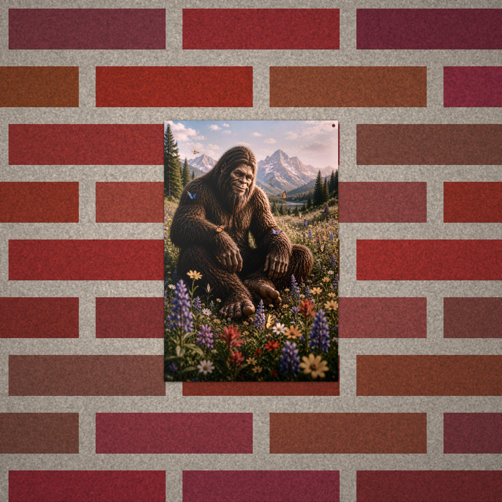 Wildflower Valley Bigfoot Metal Sign Bigfoot Aluminum Sign — alternate angle