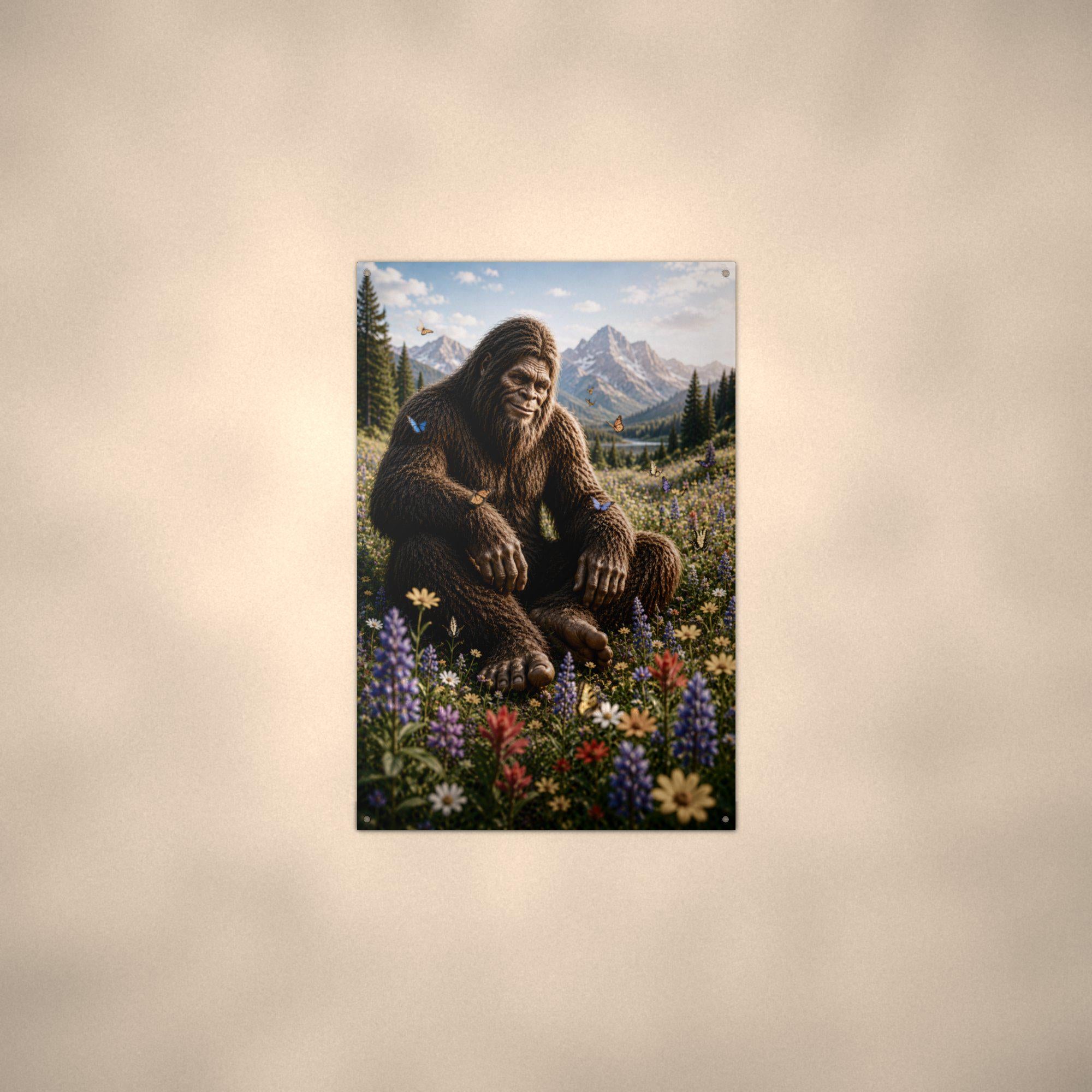 Wildflower Valley Bigfoot Metal Sign Bigfoot Aluminum Sign — alternate angle