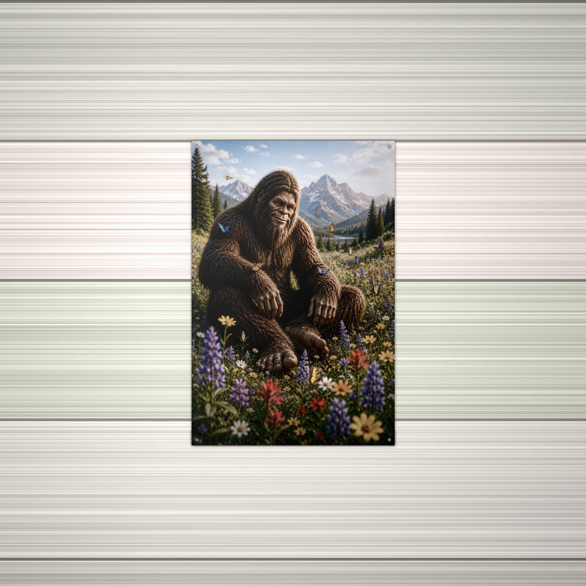 Wildflower Valley Bigfoot Metal Sign Bigfoot Aluminum Sign — alternate angle