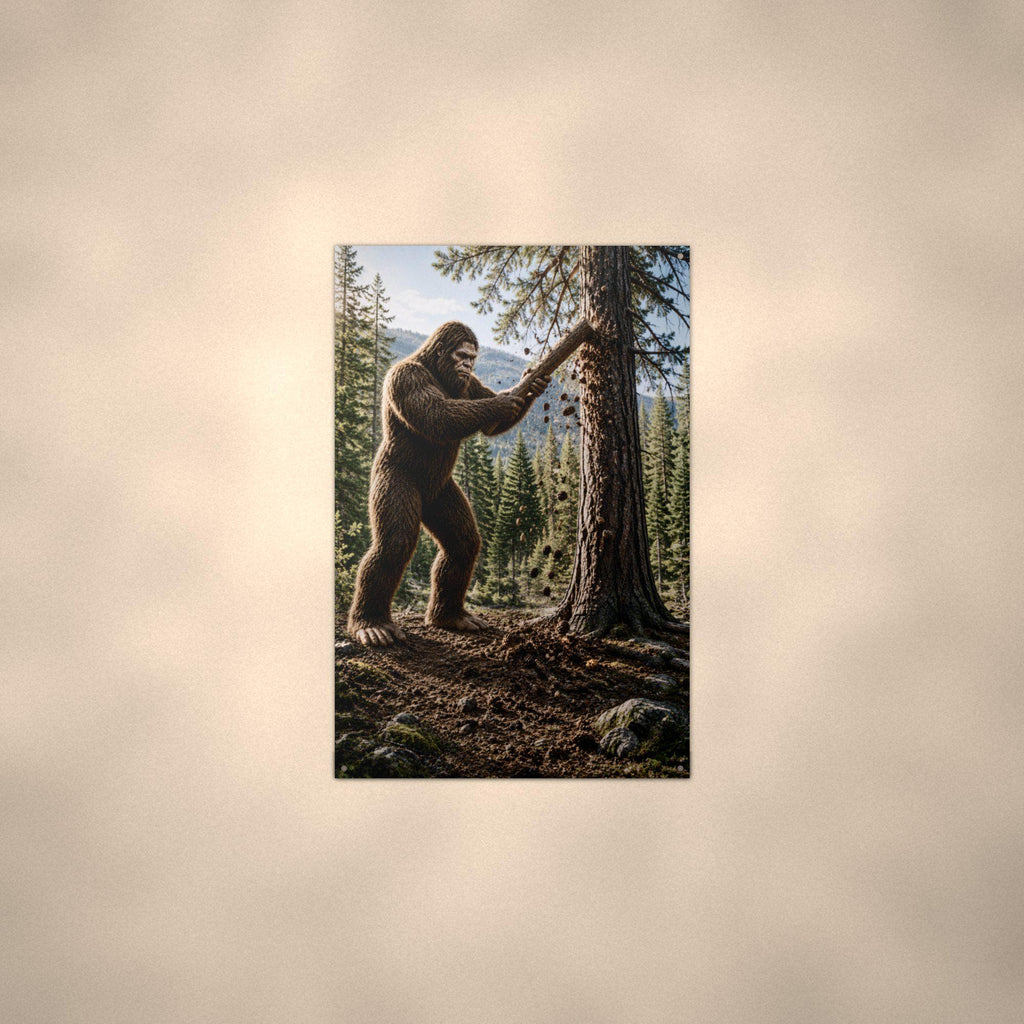 Tree Knocker Bigfoot Metal Sign Bigfoot Aluminum Sign — alternate angle