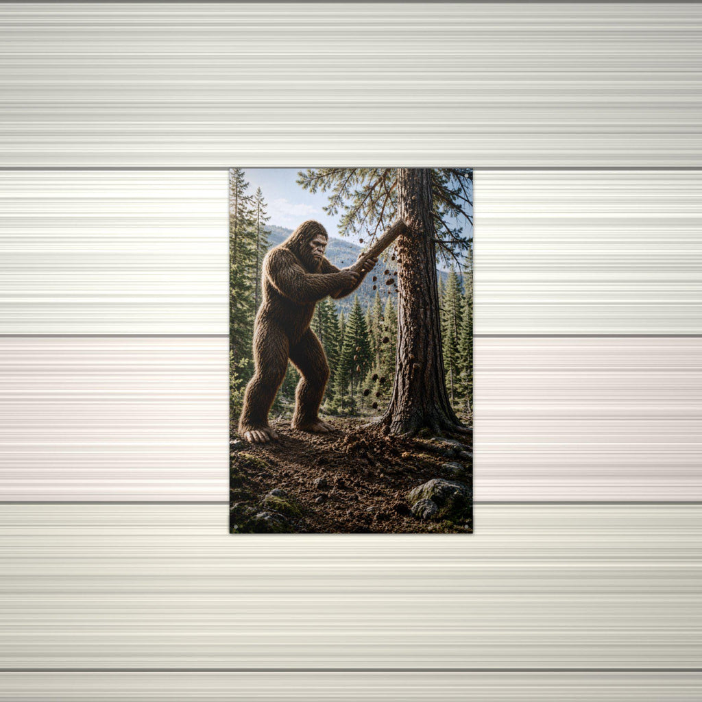 Tree Knocker Bigfoot Metal Sign Bigfoot Aluminum Sign — alternate angle
