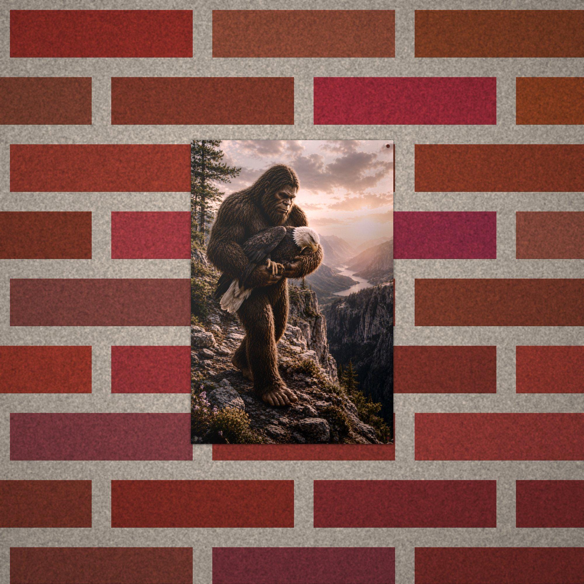 Mountain Climb Bigfoot Metal Sign Bigfoot Aluminum Sign — alternate angle