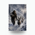 Reindeer Blizzard Bigfoot Metal Sign Bigfoot Aluminum Sign — front view on white background
