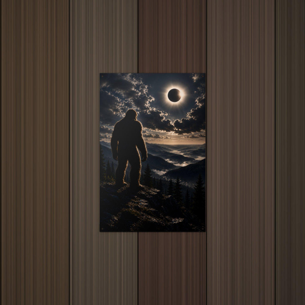 Eclipse Bigfoot Metal Sign Bigfoot Aluminum Sign — lifestyle setting
