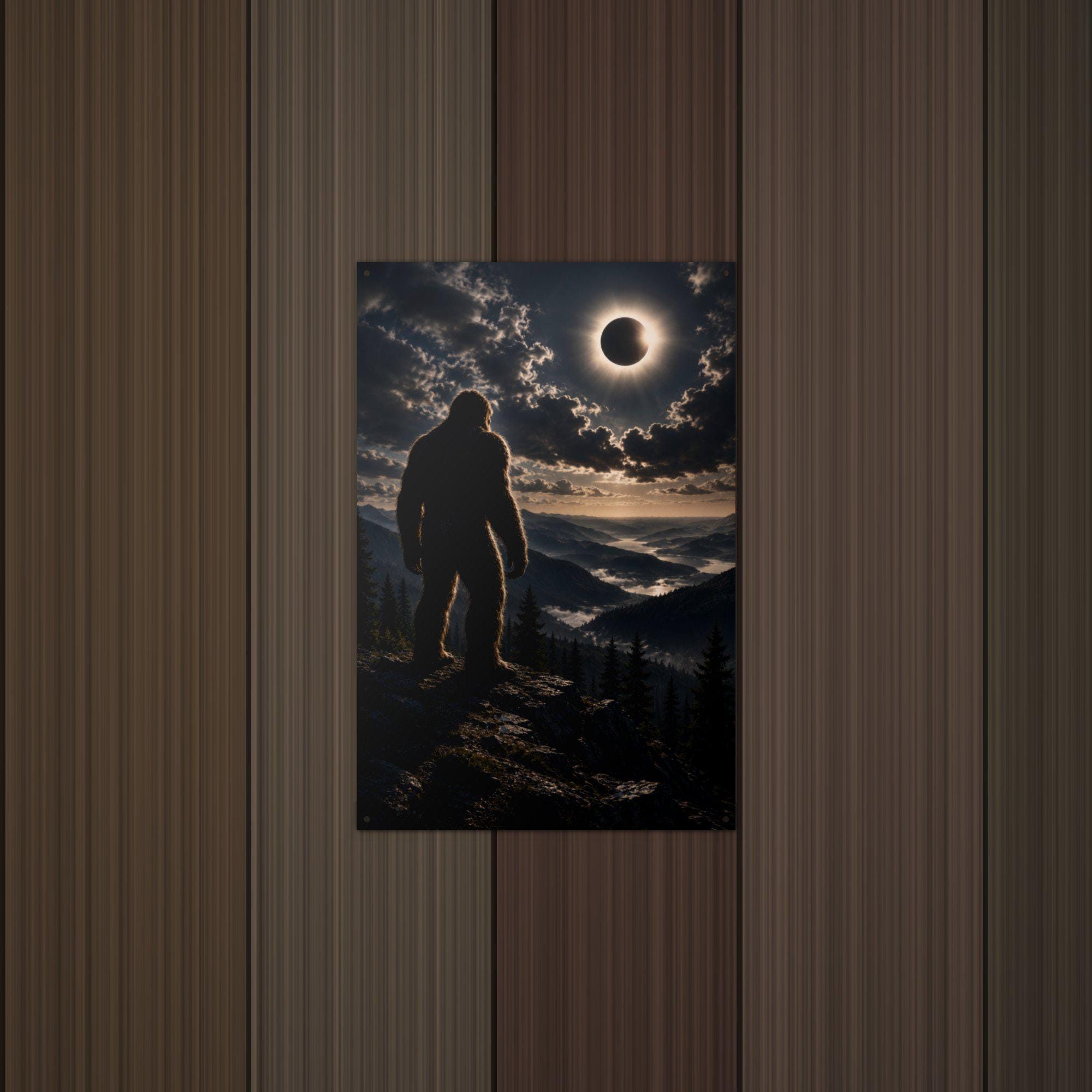 Eclipse Bigfoot Metal Sign Bigfoot Aluminum Sign — lifestyle setting