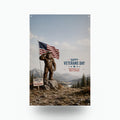 Veterans Day Bigfoot Metal Sign Bigfoot Aluminum Sign — front view on white background