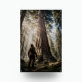 Redwood Sunbeams Bigfoot Metal Sign Bigfoot Aluminum Sign — front view on white background