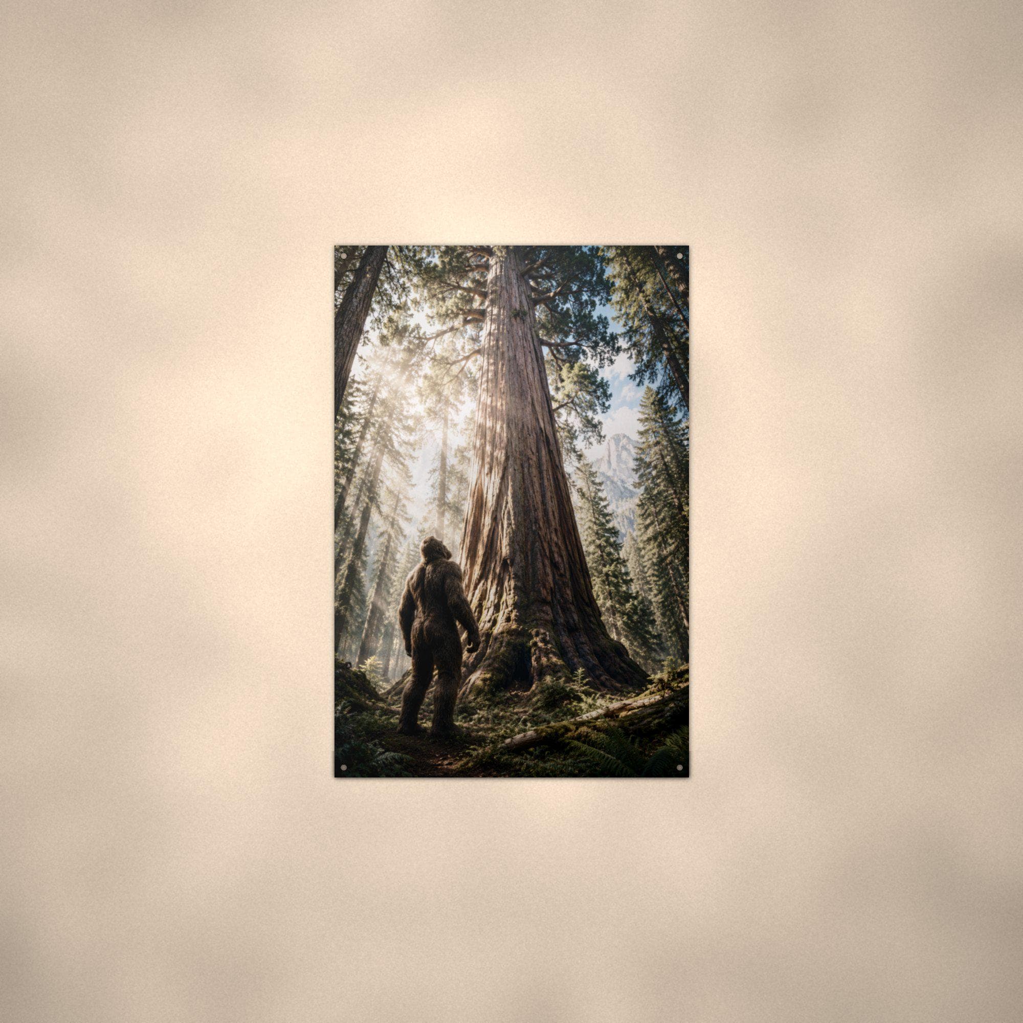 Redwood Sunbeams Bigfoot Metal Sign Bigfoot Aluminum Sign — alternate angle