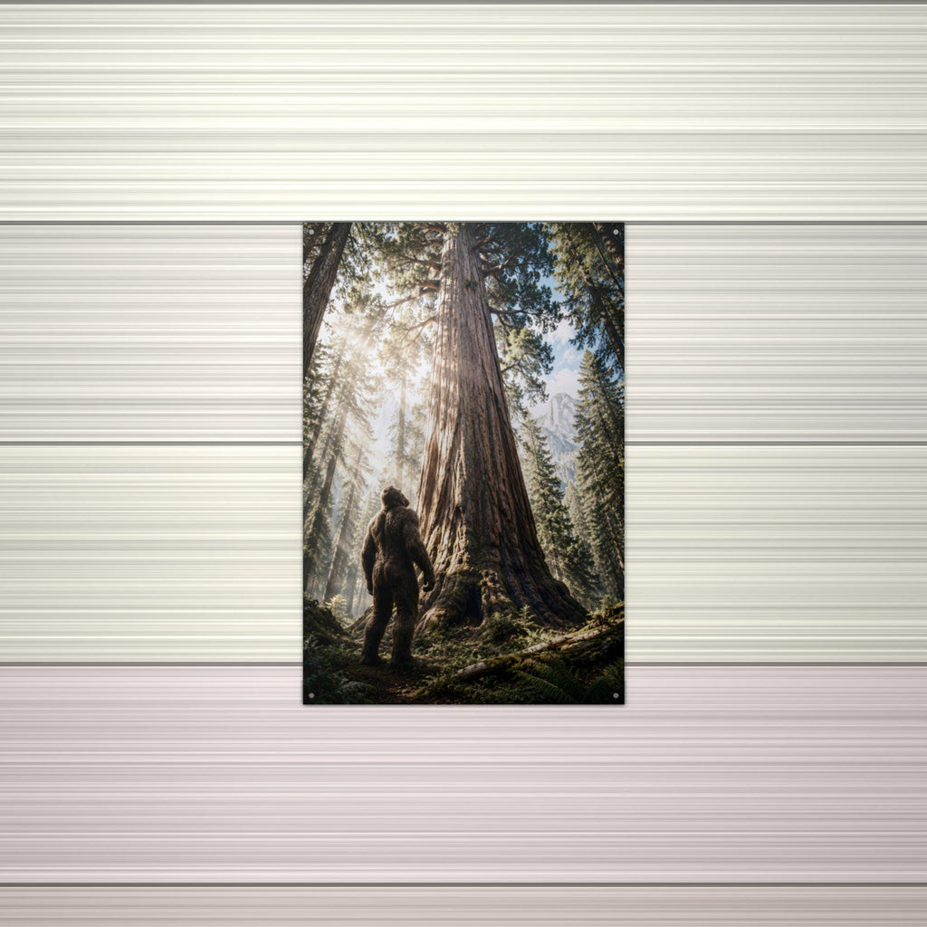 Redwood Sunbeams Bigfoot Metal Sign Bigfoot Aluminum Sign — alternate angle